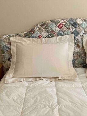 Pair of standard pillow shams in cream